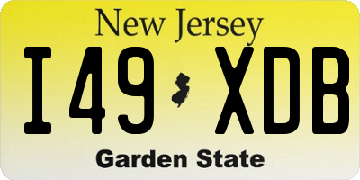 NJ license plate I49XDB