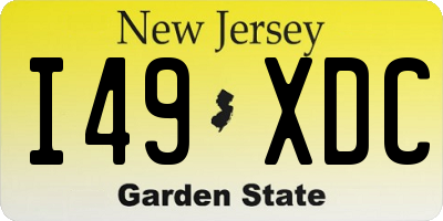 NJ license plate I49XDC