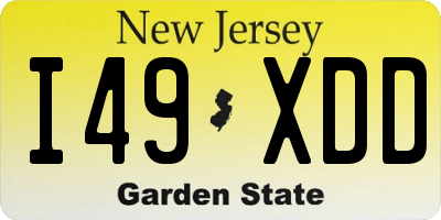 NJ license plate I49XDD