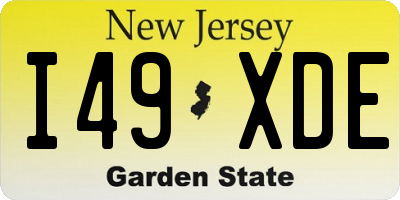 NJ license plate I49XDE