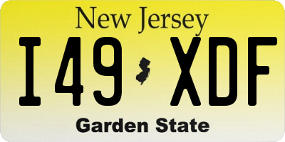 NJ license plate I49XDF