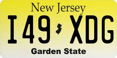 NJ license plate I49XDG