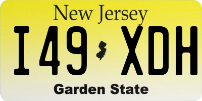 NJ license plate I49XDH