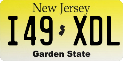 NJ license plate I49XDL