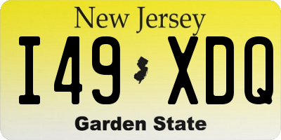 NJ license plate I49XDQ