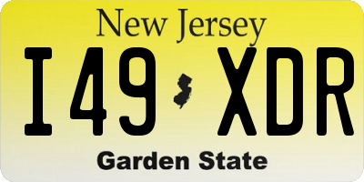 NJ license plate I49XDR
