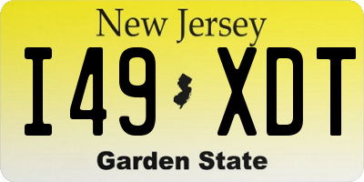 NJ license plate I49XDT