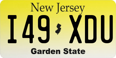 NJ license plate I49XDU