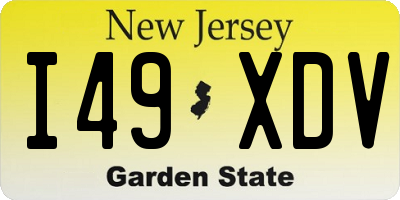 NJ license plate I49XDV