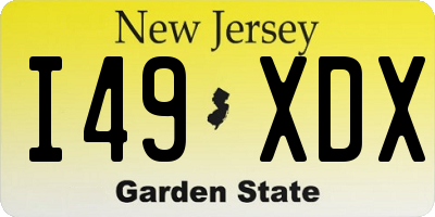 NJ license plate I49XDX