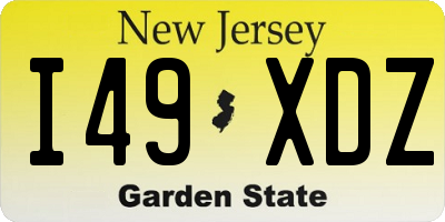 NJ license plate I49XDZ