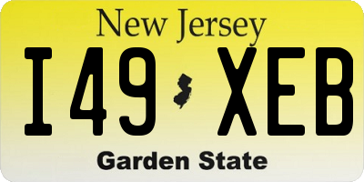 NJ license plate I49XEB