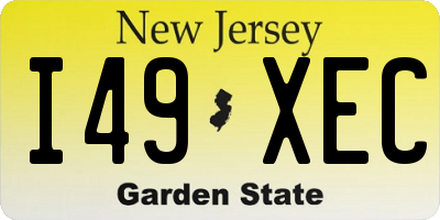 NJ license plate I49XEC
