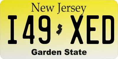 NJ license plate I49XED
