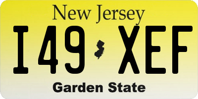 NJ license plate I49XEF