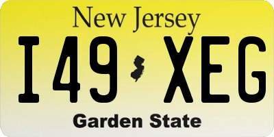 NJ license plate I49XEG