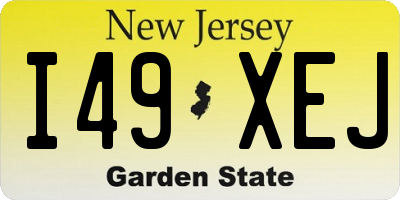 NJ license plate I49XEJ
