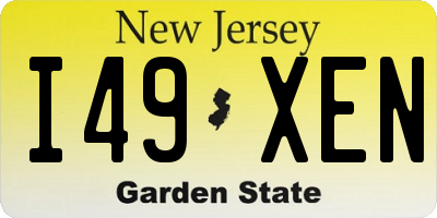 NJ license plate I49XEN