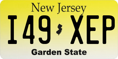 NJ license plate I49XEP