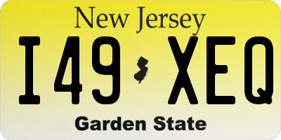 NJ license plate I49XEQ