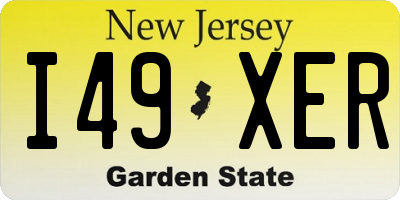 NJ license plate I49XER