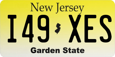 NJ license plate I49XES