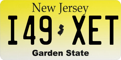 NJ license plate I49XET