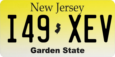 NJ license plate I49XEV