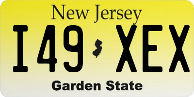 NJ license plate I49XEX
