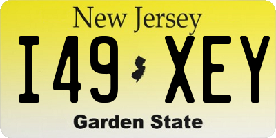NJ license plate I49XEY
