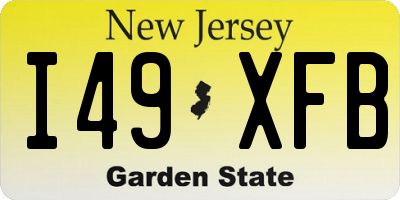 NJ license plate I49XFB