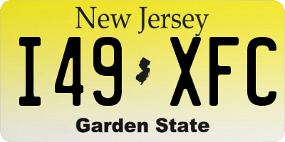 NJ license plate I49XFC