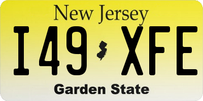 NJ license plate I49XFE
