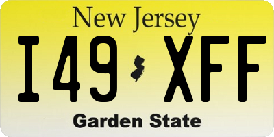 NJ license plate I49XFF