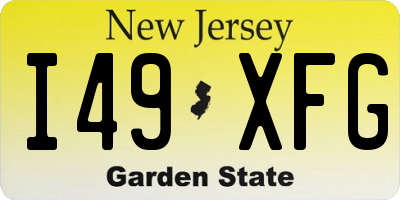NJ license plate I49XFG