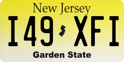 NJ license plate I49XFI