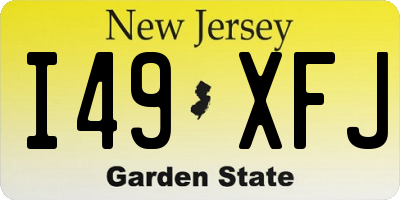 NJ license plate I49XFJ