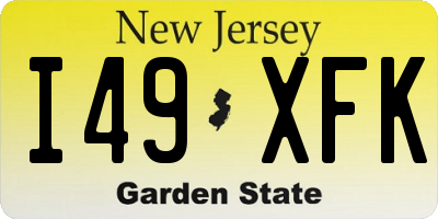 NJ license plate I49XFK
