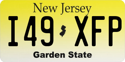 NJ license plate I49XFP