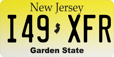 NJ license plate I49XFR