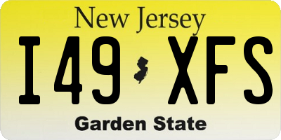 NJ license plate I49XFS