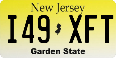 NJ license plate I49XFT