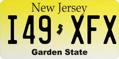 NJ license plate I49XFX