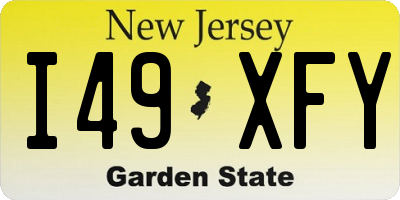 NJ license plate I49XFY