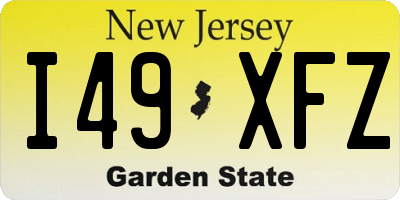 NJ license plate I49XFZ