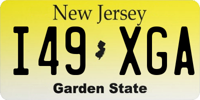 NJ license plate I49XGA
