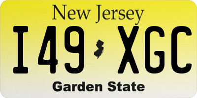 NJ license plate I49XGC