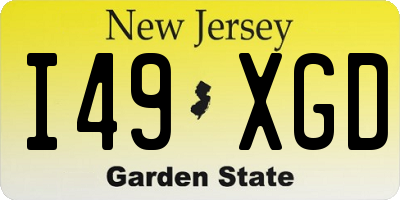 NJ license plate I49XGD