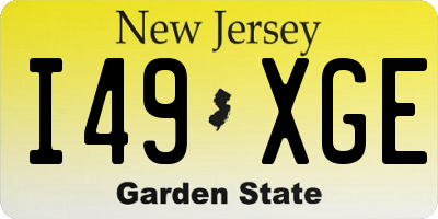 NJ license plate I49XGE