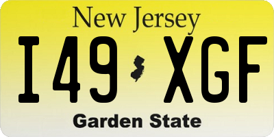 NJ license plate I49XGF